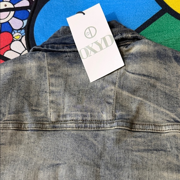 OXYD Premium Denim Men's Distressed Denim Jacket, Size Small - Picture 12 of 16
